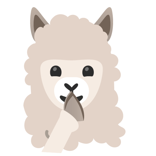 shushing face llama