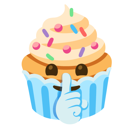 shushing face cupcake