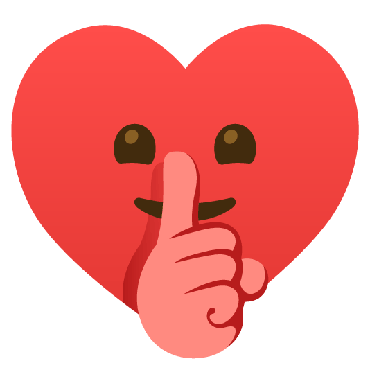shushing face hearts