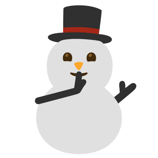 shushing face snowman without snow