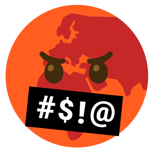 face with symbols on mouth earth africa