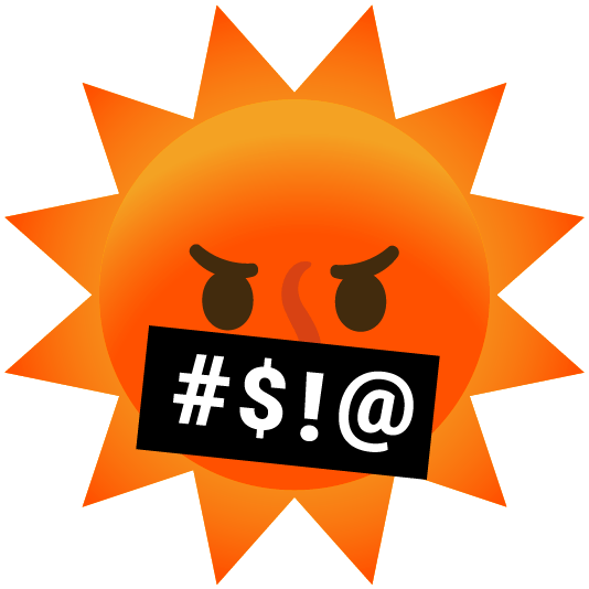 face with symbols on mouth sun with face