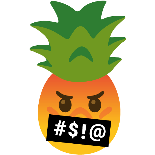 face with symbols on mouth pineapple