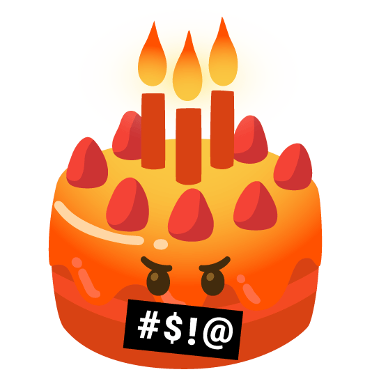 face with symbols on mouth birthday