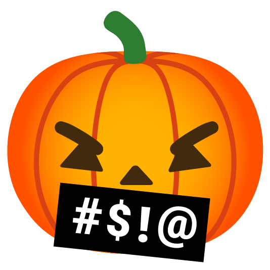 face with symbols on mouth jack o lantern