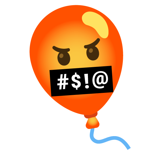 face with symbols on mouth balloon