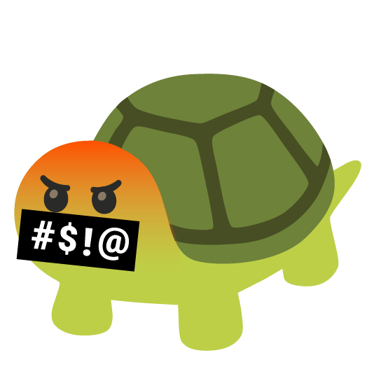 face with symbols on mouth turtle