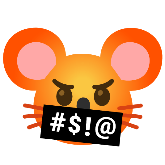 face with symbols on mouth mouse