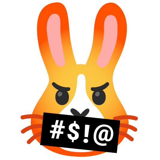 face with symbols on mouth rabbit