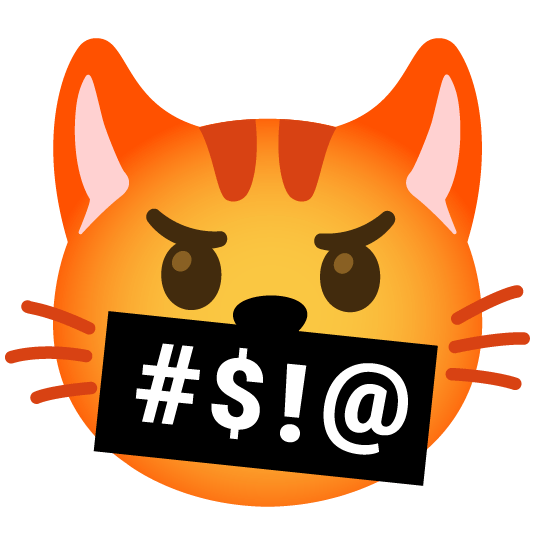 face with symbols on mouth cat