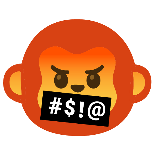 face with symbols on mouth monkey face
