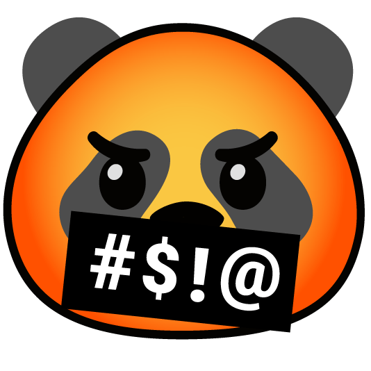 face with symbols on mouth panda face