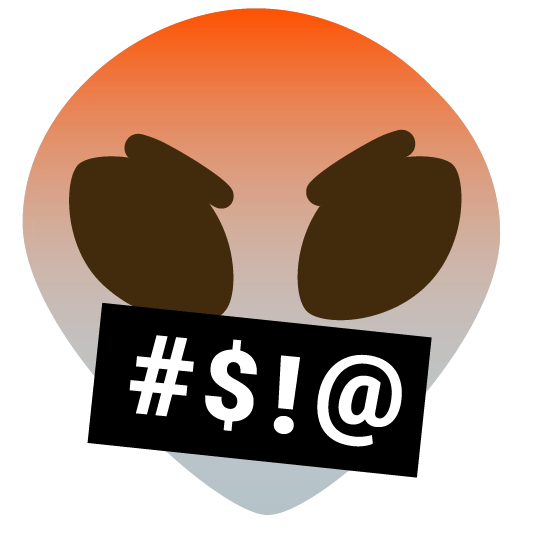 face with symbols on mouth alien