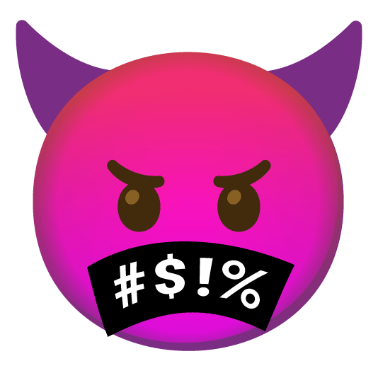 face with symbols on mouth imp