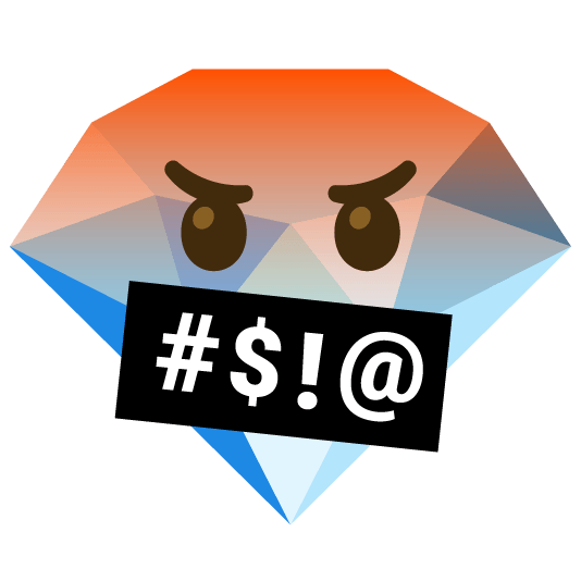 face with symbols on mouth gem