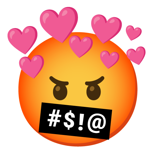 face with symbols on mouth cupid