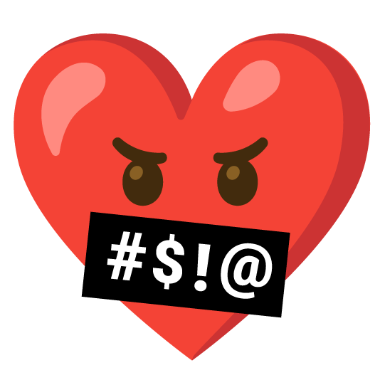 face with symbols on mouth gift heart