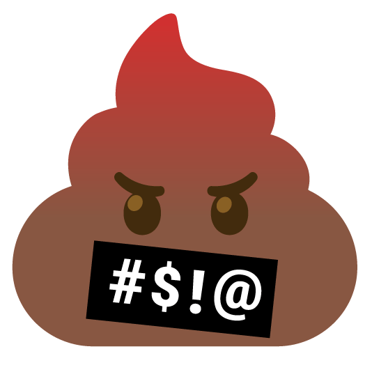 face with symbols on mouth hankey