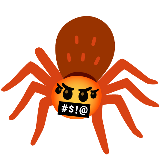 face with symbols on mouth spider