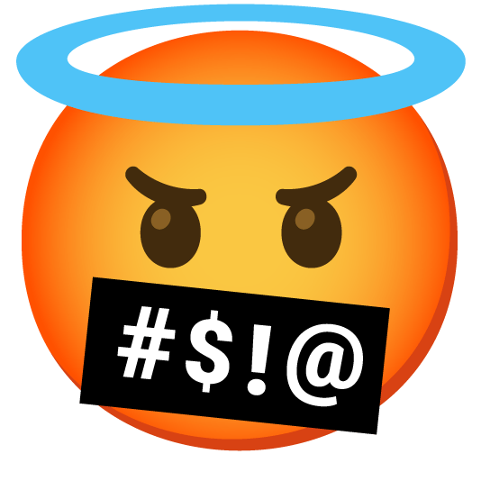 face with symbols on mouth innocent