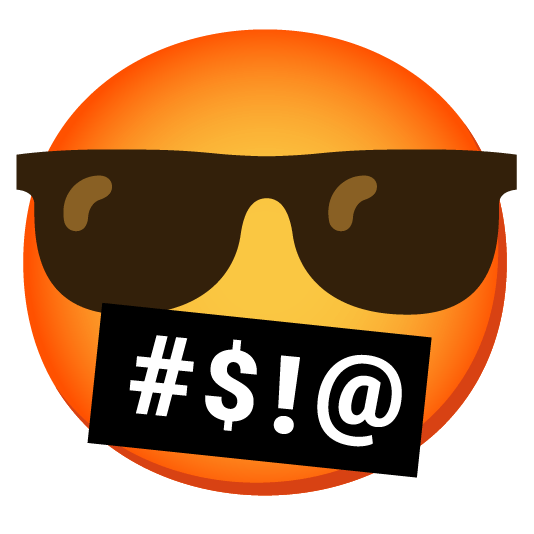 face with symbols on mouth sunglasses