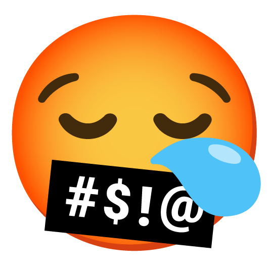 face with symbols on mouth sleepy