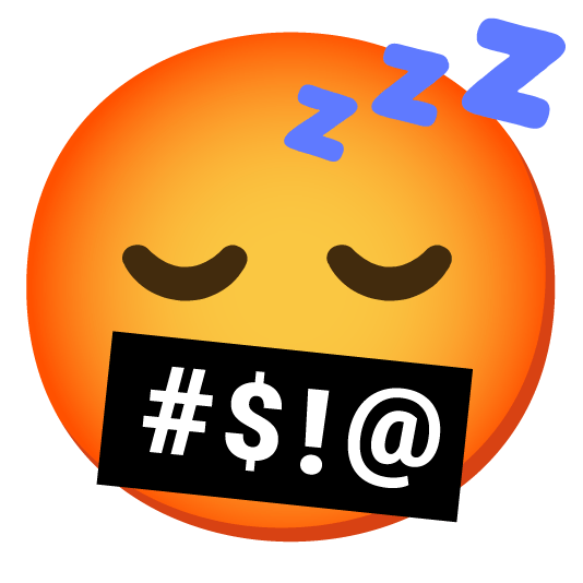 face with symbols on mouth sleeping