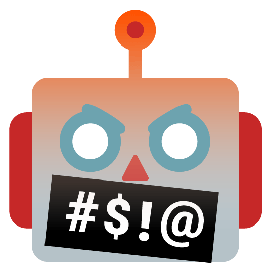 face with symbols on mouth robot face