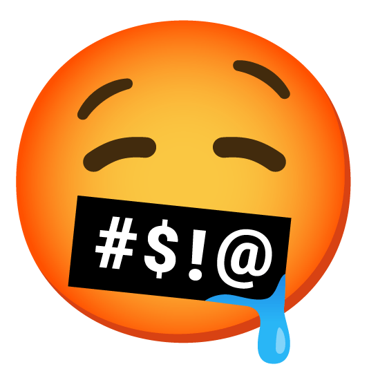 face with symbols on mouth drooling face