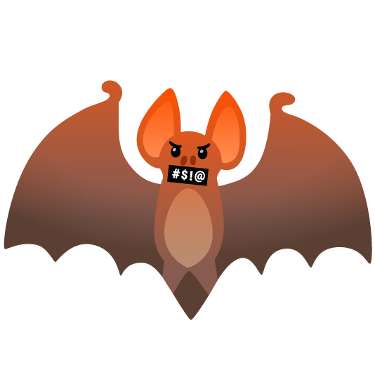 face with symbols on mouth bat