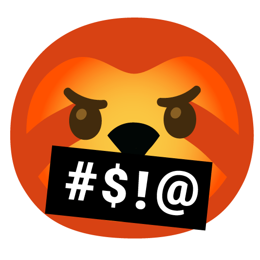 face with symbols on mouth sloth