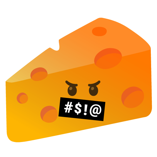 face with symbols on mouth cheese wedge