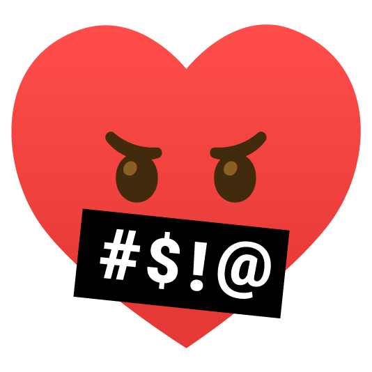 face with symbols on mouth hearts