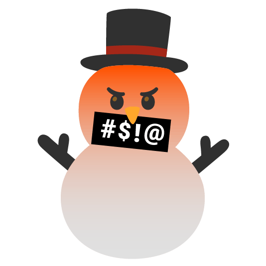 face with symbols on mouth snowman without snow