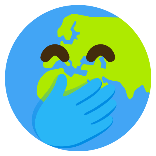 face with hand over mouth earth africa