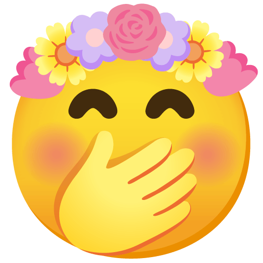 face with hand over mouth tulip