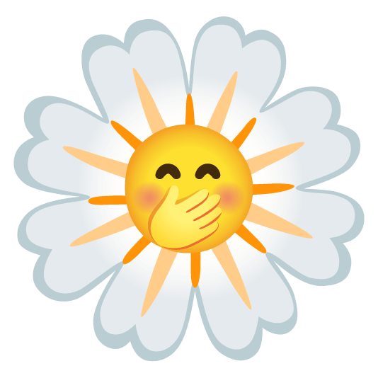 face with hand over mouth blossom