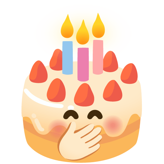 face with hand over mouth birthday