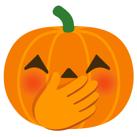 face with hand over mouth jack o lantern