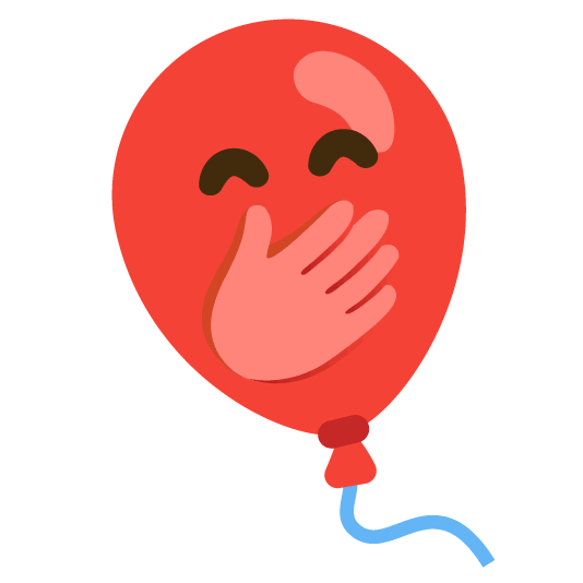 face with hand over mouth balloon