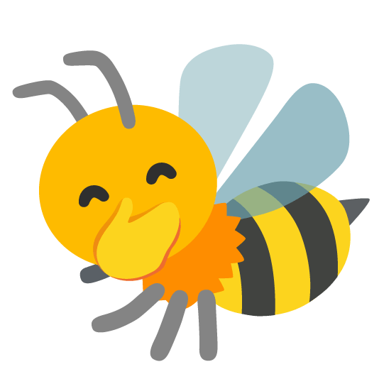 face with hand over mouth bee