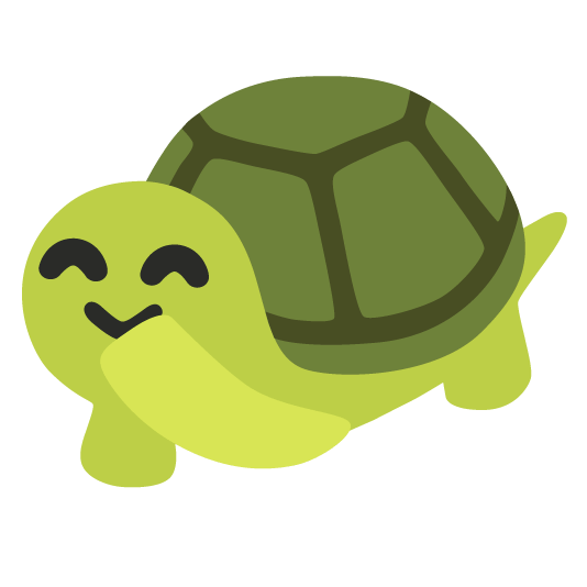 face with hand over mouth turtle