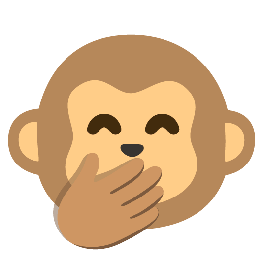 face with hand over mouth monkey face