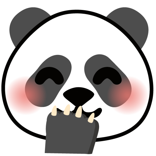 face with hand over mouth panda face