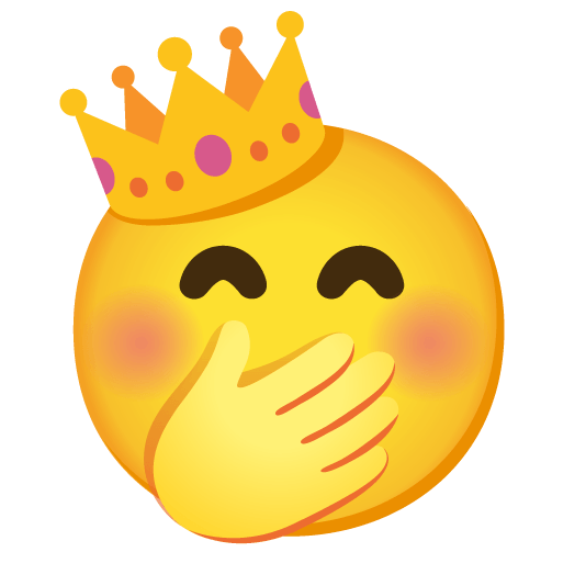 face with hand over mouth crown