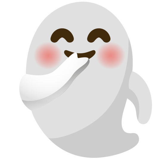 face with hand over mouth ghost