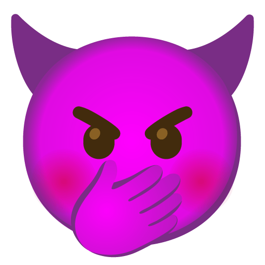 face with hand over mouth imp