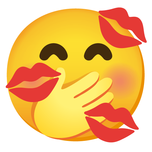face with hand over mouth kiss