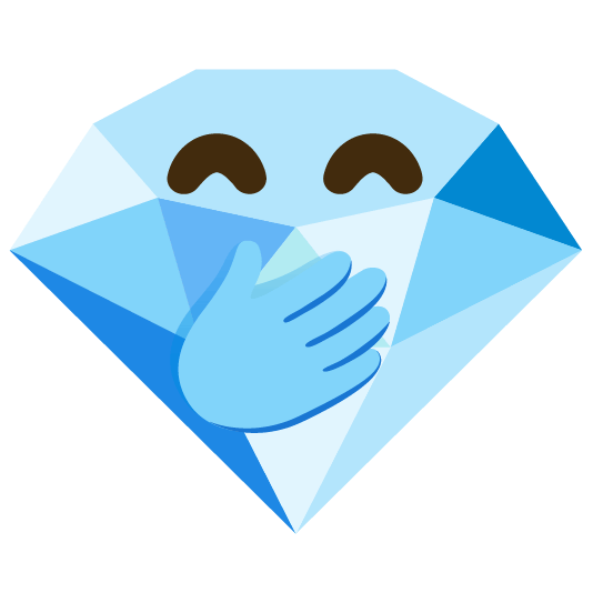 face with hand over mouth gem