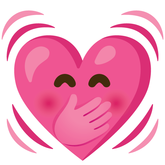 face with hand over mouth heartbeat